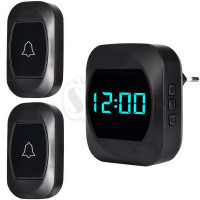 زنگ اخبار بیسیم دو شاستی صفحه نمایش دار مدل 2R195-BB مشکی