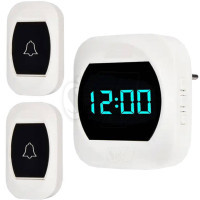 زنگ اخبار بیسیم دو شاستی صفحه نمایش دار مدل 2R195-WW سفید