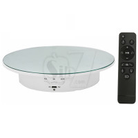 QM104712 20cm 360 Degree Rotating Display Stand and Turntable Mirror Surface with Remote Control