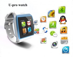 2014 U Watch Upro Smart Watch Phone Bluetooth Watch 1.55 Lps Screen Support Pedometer Anti-lost Smartwatch For iPhone Smart Phone
