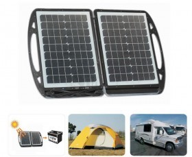 Topray 35W Solar Panel  Folding Suitcase DC Power Kit and Battery Charger