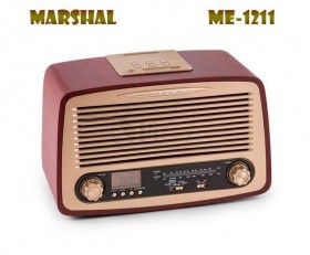 رادیو چوبی فلش خور مارشال مدل 1211 دارای ریموت کنترل و ساعت