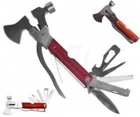 8 in 1 Knife Hammer Axe Plier Saws and Folding Compact Multi Purpose Tool set
