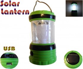 KT602 Rechargeable Solar Camping Lantern 6 LED light with USB output charger