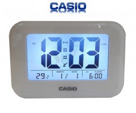 CASIO SMART LIGHT LCD ALARM CLOCK with Light Sensor , Calendar and Thermometer
