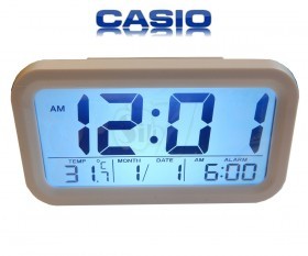 CASIO SC3019 Light Sensor Digital Alarm LCD Clock with Calendar and Thermometer