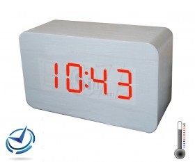 Mini White Wooden Digital LED Clock