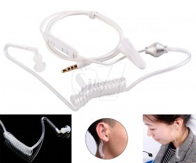 Transparent Covert Acoustic Tube Mono Bodyguard Earpiece Headset Anti Radiation Earphone with Microphone