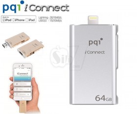 pqi  iConnect Apple OTG Dual-Interface USB 3.0 Flash Drive external USB Flash Memory for iPhone, iPad, iPod