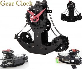 Vessel and Boat Shape Retro Mechanical  Luxury Gear Clock