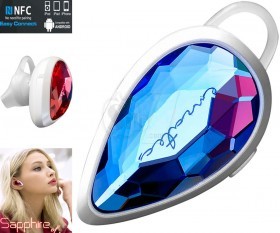 ENZATEC ZBT104 fashion luxury Sapphire Love in ear Bluetooth wireless headset ear bud headphone with Mic