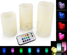 3 Pcs LED Light Candle Set with Remote Control
