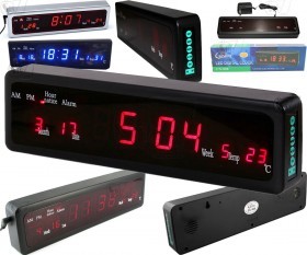 Caixing CX-808 Wall Desk LED Digital Clock with Alarm, Date, Week and Temperature