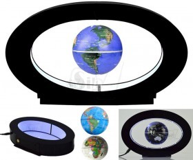 3.5 inch eye Shape Novelty Magnetic Levitation Floating Anti Gravity Rotation Globe with World Map