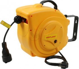 VERTLAND 20m Automatic Rewind Cable Reel and Power Strip Pulley with Socket