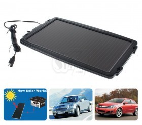 TOPRAY 2.4W 137mA 12Volt Weatherproof Solar Trickle Car Battery Charger with Alligator Clips