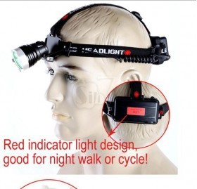 Dual Light Source Zoom Headlamp T6 LED Rechargeable Headlight