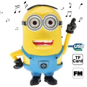 DS-804 Despicable Me Minions Style Multifunction Speaker Portable DESPICABLE ME 2 Mini Speaker for MP3 Player Amplifier Micro SD TF Card Phone Computer Single Line Gift Box