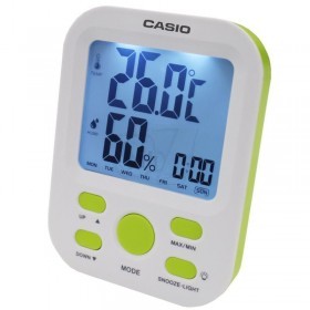 CASIO LCD Digital Alarm Clock with Thermometer and Hygrometer