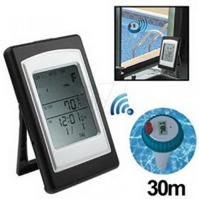 KG122 Professional Indoor and Outdoor Pool Thermometer with LCD Display Clock, Calendar, Temperature, Remote Sensor, Alarm