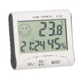 DC102 LCD Digital Thermometer Hygrometer with Clock and Magnetic