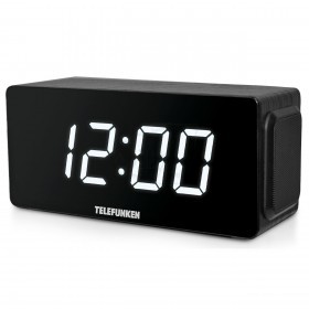 TELEFUNKEN TF-1566U Digital Wood LED Alarm Clock , Remote Control , FM Radio and SD /USB MP3 Player