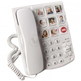 202 Big Button Desktop Landline Telephone with 9 Pictured Speed Dial Large Buttons