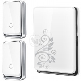 KK31-W Dual Button wireless Digital Door Chime and Self Powered Smart Doorbell