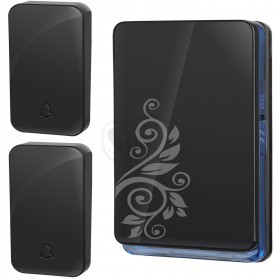 LL31-B Dual Button wireless Digital Door Chime and Self Powered Smart Doorbell