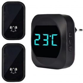 2T195-BB Wireless Digital Doorbell with Self Powered buttons and Transmitter Number Display