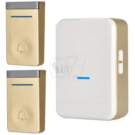 2N192-WG Dual Button wireless Digital Door Chime and Self Powered Smart Doorbell