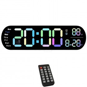 DS-5502 (DS-6651) Colorful Digital LED Wall Clock with Remote Control and temperature and Countdown Timer