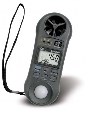 Lutron LM-9000 7 in 1 Environment Meter, Anemometer, Flow meter, Thermometer, Hygrometer, Barometer, Light meter, Dew point.