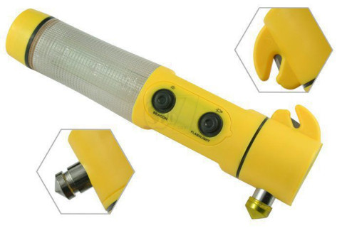 چراغ قوه و چراغ خطر دارای چکش اضطراری و کاتر کمربند مدل 454