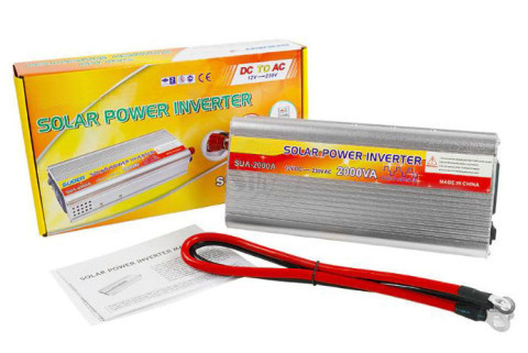 پاور اینورتر شبه سینوسی 2000 وات- کیفیت خوب- GHK مدل SUA-2000A عکس جعبه و لوازم