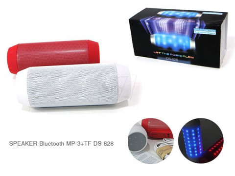 اسپیکر بلوتوثی استوانه ای رادیودار با رقص نور زیبا و قابلیت جوابگویی موبایل و پخش موسیقی مدل 828