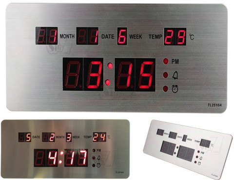 TL-2510A LED Table and Wall Clock with Aluminum Case