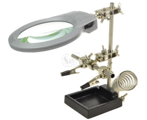 گیره مونتاژ ذره بین دار و چراغدار مدل 10ام به همراه پایه هویه