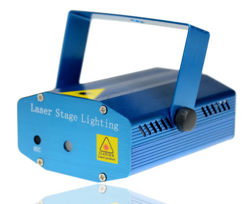 مینی رقص نور لیزری سبز و قرمز بدنه فلزی دارای سنسور صدا