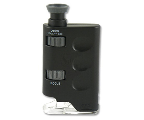 میکروسکوپ جیبی با زوم 60 الی 100 ایکس چراغدار