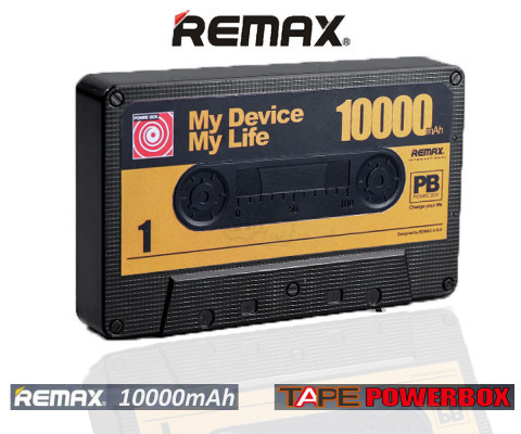 پاوربانک 10000 میلی آمپری ریمکس به شکل نوارکاست