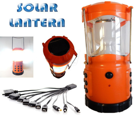 6 LED 978 Rechargeable Solar Camping Lantern light with USB output charger