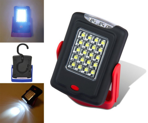 چراغ قوه اضطراری آهنربا دار و مگنتی 23 لامپی با پایه چرخشی