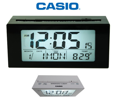 CASIO SC1809 Light Sensor Digital Alarm LCD Clock with Calendar and Thermometer