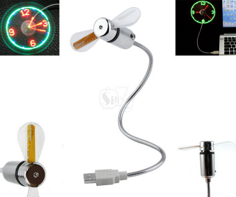 پنکه چراغدار جادویی با نمایش ساعت بصورت عقربه ای و آنالوگ و تامین برق از پورت یو ا س بی