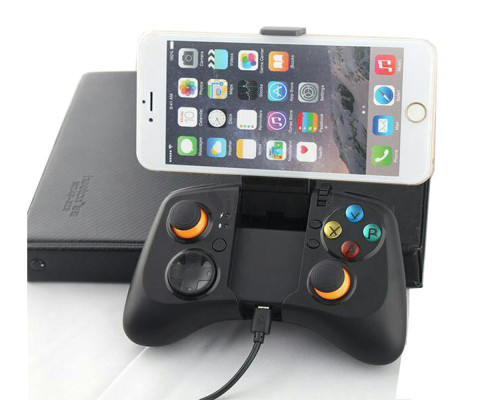 گیم پد بلوتوثی شارژی دارای هلدر و قابل استفاده برای موبایل و تبلت های آندرویدی یا اپل