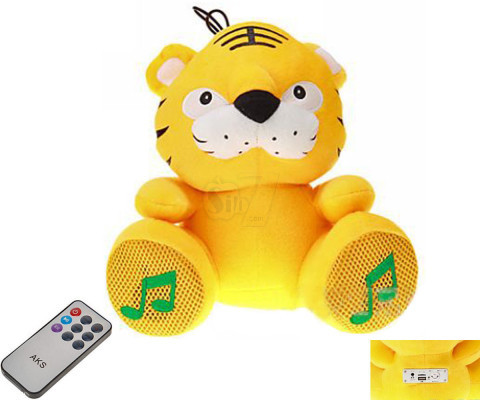 Polish Tiger Cute Cartoon MP3 Player USB/Micro SD/AUX input Speaker with Remote Control