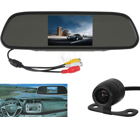 Car Rearview Mirror with 3.5 inch LCD Monitor and Wireless Reverse Camera