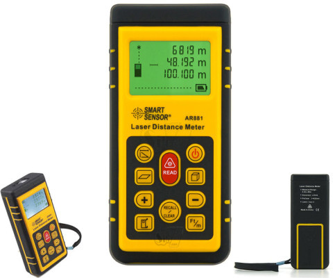 متر لیزری 100 متری اسمارت سنسور مدل آ آر881 با قابلیت اندازه گیری سریع و دقیق فاصله از اهداف و موانع بوسیله لیزر
