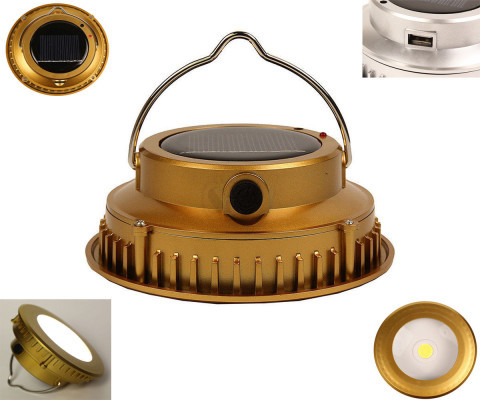 RY-T969 Multifunctional Rechargeable Solar Lantern and Camping Portable LED Light  with USB Power Bank